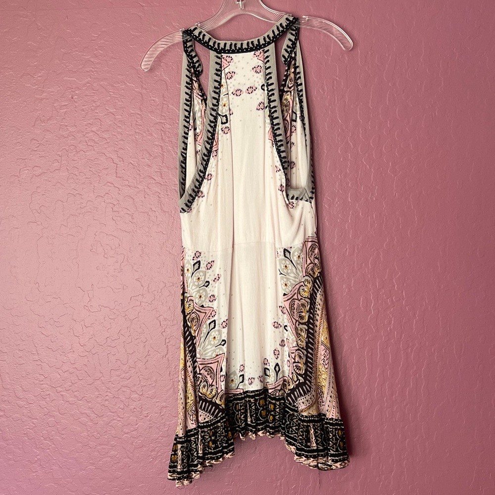 Free People Barely Pink Black and Gold Fabric dress. Size Small - Picture 5 of 5